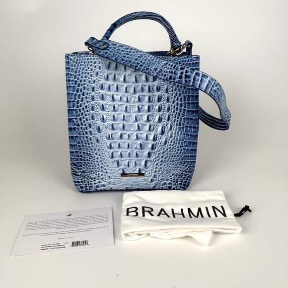 NWT Brahmin Amelia Poolside Ombre Melbourne Blue Top Handle Shoulder Bag - Picture 1 of 9